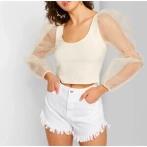 Wild Fable High Rise Shorts White Ripped Jean Shorts Cut Off Shorts Size 0